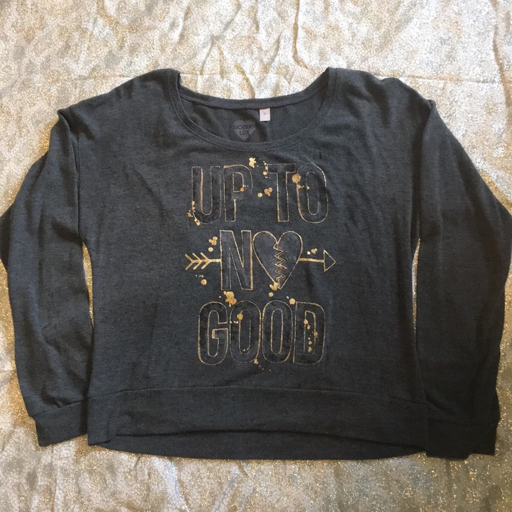 Gold “Up to no good” sweater